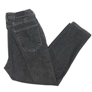 Vintage Lee Tapered High Rise Mom Jeans Black Wash Sz 12 Petite